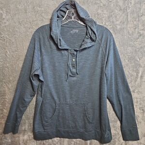 Columbia Womens Pullover Hoodie Sz XL Lightweight blue cotton rayon